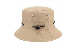 China Femal Sunscreen Fisherman Bucket Hat With Metal Eyelet Rope XXL Size supplier