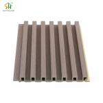 Wooden Grain WPC Wall Fluted Panel Waterproof PVC WPC Wall Cladding Wall Decor Panel for sale