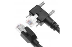 China Alvin's CAT6a SF UTP GigE 10m Vertical Screw Lock Left Angle supplier