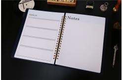 China Extra Large Wire Personal Calendar Planner , O Binding PU Leather Custom Planner Notebook supplier