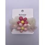 Clip Fastening Durable Flower Scrunchies with Multiple Usage for Kids and Plain Style for sale