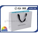 Grosgrain / Cotton Handle Shopping Paper Bags For Retail Promotion for sale