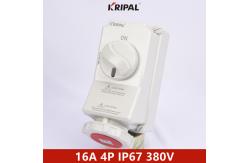 China Waterproof Industrial Power Mechanical Socket With Switch 5P 16A 380V supplier