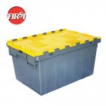 56L Milk Plastic Storage Crates Stackable Logistic Transport PP Heavy Duty Containers for sale