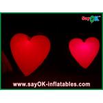 Lovely Big Red Inflatable Heart With Led Lights For Festival , Diameter 1.5M for sale