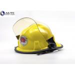 Fire Construction Safety Helmets Face Shield Yellow Polyamine Flame Retardant for sale