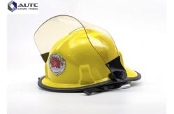 China Fire Construction Safety Helmets Face Shield Yellow Polyamine Flame Retardant supplier