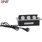 The Silver Oval Corner Pop-Up Socket Zinc Alloy Panel With Three French Power Interface BD613 for sale