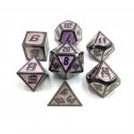 Flash Powder Metal Multi Face Role Playing Dice Set Blue Character