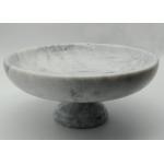 10 Inch Solid Stone Serving Bowl , Real Marble Fruit Bowl With Stand