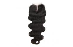 China Middle Part Curly Human Hair Wigs Lace Closure With Baby Hair 4x4 supplier