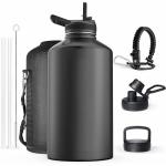64oz Insulated Water Bottle With Paracord Handles & Strap Stainless Steel Metal for sale