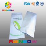 White Block Bottom Food Grade Plastic Pouch packaging With Aluminum Foil Custom Printed for sale