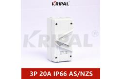 China KRIPAL 3Pole 20A Waterproof Isolator Switch UKF IP66 Australian standard supplier