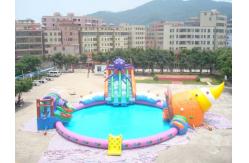 China Inflatable water park / inflatable pool park giant ocean slide air tight pvc tarpaulin supplier