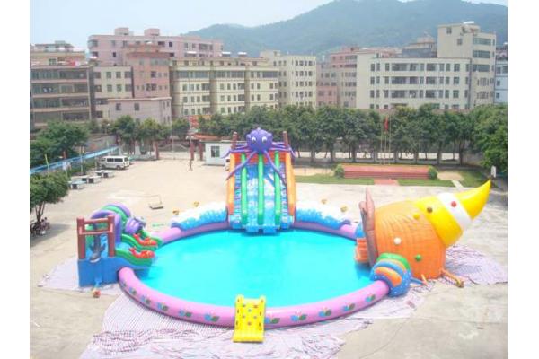 Inflatable water park / inflatable pool park giant ocean slide air tight pvc tarpaulin