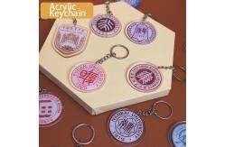 China Customized Souvenir Acrylic Keychain for School Fete Day Printing Silk Screen Printing supplier