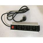 Alu Shell 4 Outlets European Power Strip Bar With Line Attached 2.0m Wire for sale