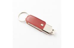 China Customizable Logo Print / Embossing Leather Memory Stick With 10mb/S Writing Speed supplier