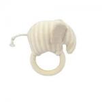 Anti Mite Skin Friendly Wooden Newborn Rattle Teether Organic Colored Cotton Infant Educational Toy for sale