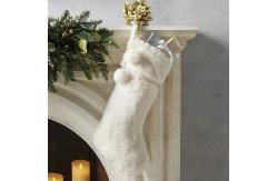China Natural Faux Fur Christmas Tree Skirt Chloe Faux-Fur Stocking supplier