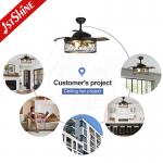 42 Inches Farmhouse Bedroom Invisible Ceiling Fan With Lights And Remote Control