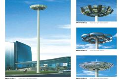 China 12 side poles painting High Mast Pole including lighting fixture supplier