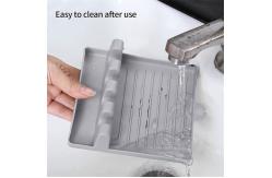 China Nonslip Silicone Spoon Rest , Rustfree Spoon Spatula Holder Antiskid supplier