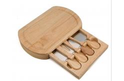 China Home Organic Bamboo Cutting Board With Drawer , Bamboo Cheese Set SGS Approved supplier