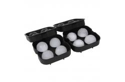 China Stackable 4 Cavity Silicone Sphere Ice Cube Tray supplier