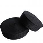 Polyester Plain Webbing Strap 1 Inch Black Soft Thin Tape for sale