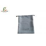Grey Jute Drawstring Custom Printed Bags With Silk Screen Printing Eco - Frindly for sale