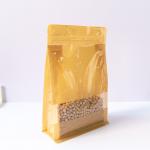 Durable Kraft Paper Bags With Visible Window For Food Packaging Greaseproof Customizable for sale