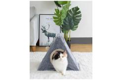 China Linen Portable 42cm Short Plush Cat House Indoor supplier