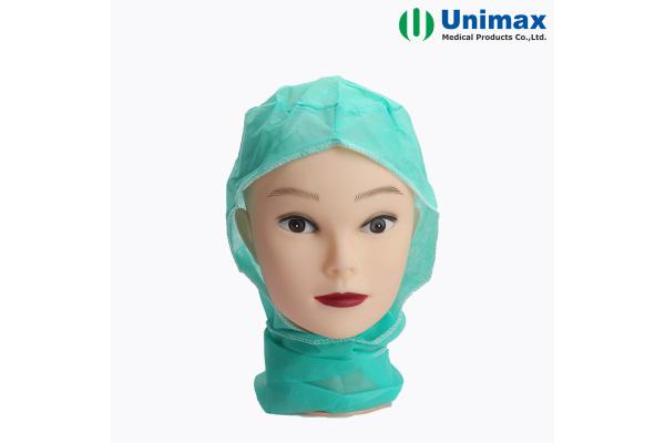 Disposable Non Woven Astronaut Cap With Attached Scarf To Wrap Neck