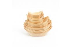 China 5inch Pine Wood Disposable Serving Cone Sushi Boat Serving Tray supplier