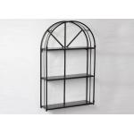 Living Room Black Floating Metal And Wood Display Shelves for sale