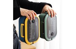 China Plastic Bento Lunch Box Double-layer Lunch Box Microwave Safe 1200ml Green supplier