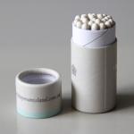 Food Grade White Paper Cans Packaging with Transparent PVC Lid for Cotton Swab or Matches for sale