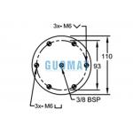 4 1/2X2 Steel Double Convoluted Air Bag SP2441 Dunlop Flange Connection