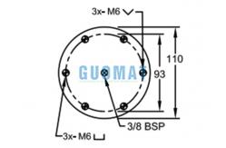 China 4 1/2X2 Steel Double Convoluted Air Bag SP2441 Dunlop Flange Connection supplier