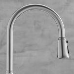 CUPC Hose Brushed Nickel Gooseneck Kitchen Faucet / High Flow Sink Faucet for sale
