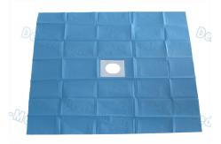 China Sterile Blue SMS Disposable Surgical Drapes Utility Drape With Slotted Hole / Adhesive Tape supplier