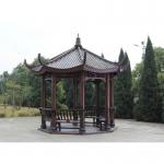 Outdoor Anticorrosive Solid Wood Pavilion Shed With Seat Leisure Chair for sale