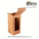 Cardboard Kraft Paper Packaging / Recycled Doll Packaging Boxes With Window for sale