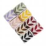 25mm*2y Jacquard Leaf Ribbon Eco Friendly Christmas Ribbon Wired for sale