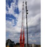 Telecommunication Steel Galvanized Guyed Tower With Brackets And Lightning Rod for sale
