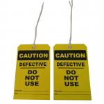 Height 7 In Width 4 In Lockout Plastic Safety Tag Yellow Cardstock Caution Tag for sale
