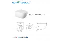 China Small ceramic white p-trap 180mm wall mounted toilet space saving vanitary closet supplier