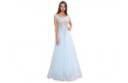 China Blue Breathable Middle Eastern Bridesmaid Dresses Printed Fabric For Party supplier
